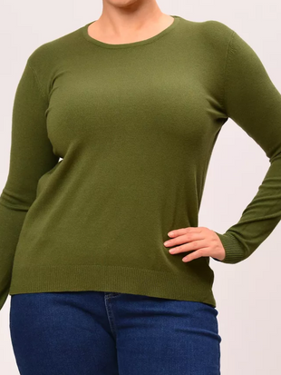 Базовий джемпер кашемірової якості, хакі, р.2XL-3XL джемперЖ фото