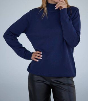 Гольф жіночий зі стійкою, кашемірова якість, темно-синій, р. 4XL 545651787 фото