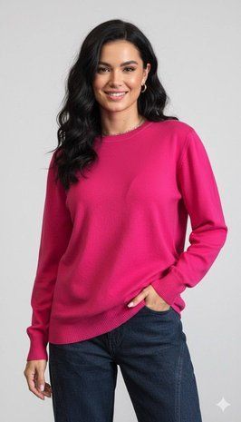 Базовий джемпер кашемірової якості, фуксія, р.2XL-3XL дж фото